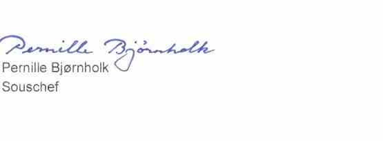 Souschef Pernille Bjørnholks underskrift
