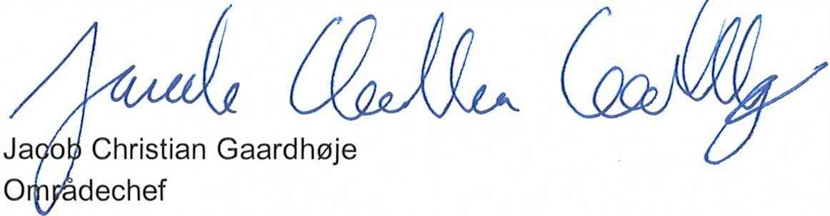 Områdechef Jacob Christian Gaardhøjes underskrift